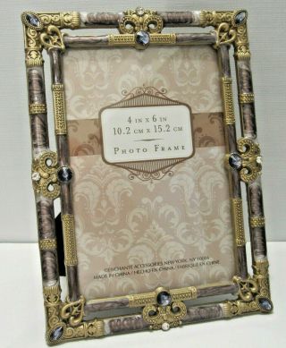 Jeweled Pink Purple Picture Frame 4x6 By Enchante Accessories