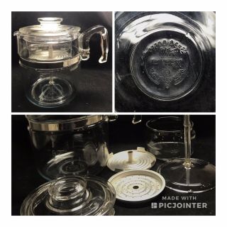 Vintage Pyrex Flameware 9 - 6 Cup Percolator Coffeemaker 7759 - B Complete