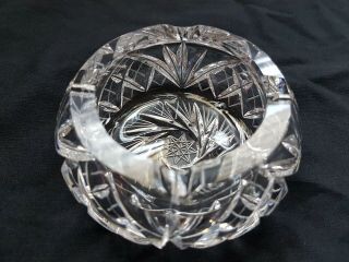 Bohemian/czech Round Crystal Glass Vintage Ashtray Octagon Star