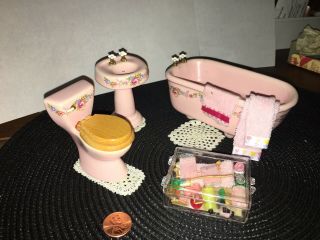 Vintage Dollhouse 1:12 Scale Bathroom Furniture Set