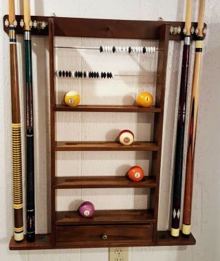 Vintage Pool Billiards Snooker Cue Holder Wall Rack Score Keeper Abacus Beads 2