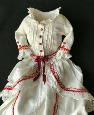 Cc Finest French Fashion Dress Antique Style Cotton App.  18in Doll