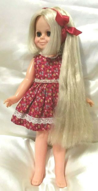 Ideal Crissy Family,  Velvet Doll In Dress Vintage Museum Find