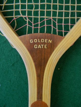 1905 Vintage Wright & Ditson Golden Gate Wood Tennis Racket & Case 4
