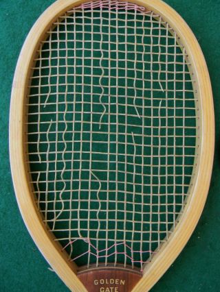 1905 Vintage Wright & Ditson Golden Gate Wood Tennis Racket & Case 5