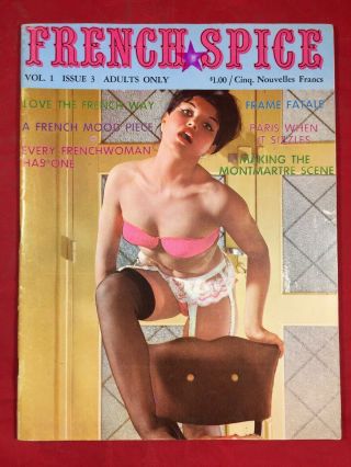 Vtg French Spice 1963 Elmer Batters Spicy Nude Girlie Risqué Heel Nylons Pinups