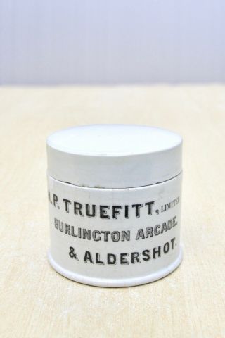Vintage C1900s H.  P Truefitt Burlington Arcade & Aldershot Bears Grease Pot Jar
