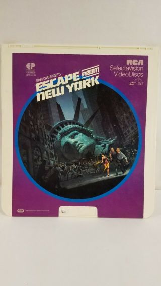 Vintage Videodisc Ced Video Disc Escape From York