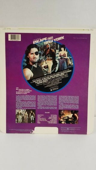Vintage VideoDisc CED Video Disc ESCAPE FROM YORK 2