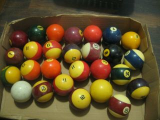 Set Of Vintage Older Pool Balls