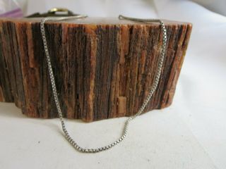 Vintage Sterling Silver Box Chain 1 Mm Necklace 20 " 5.  2 Grams Rp10