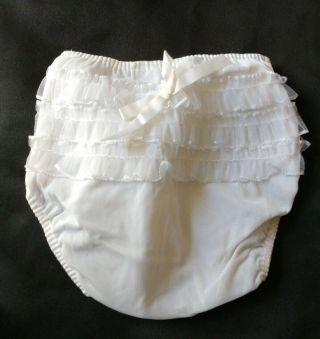 Vtg.  Dorsey " Dress Up " White Rubber Waterproof Baby Pants Diaper Cover Newborn