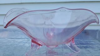 Depression Glass Vintage Pink Lancaster Pink 3 Footed Candy Nut Dish Bowl