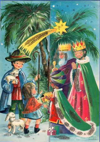 Vintage Advent Christmas Calendar Kruger West Germany Nativity By Frankie
