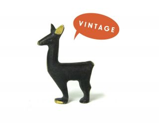 Walter Bosse Llama Figurine Austria Vtg Modernist Brass Mid Century Alpaca Camel