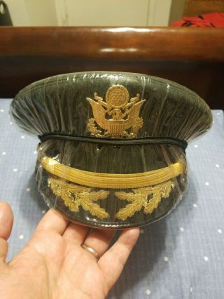 Vintage Kingform Cap De Luxe York Us Army Green Officer 