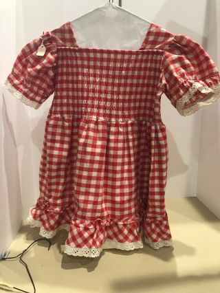 Adorable Vintage Red Check Dress For Patti Play Pal Similar 32 - 36” Dolls