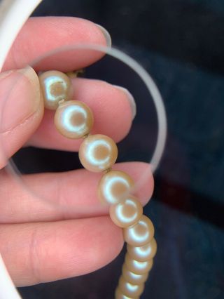 Vintage Hand Knotted Pearl Necklace Gold Clasp Missing 1 Pearl,  Needs Restrung 2