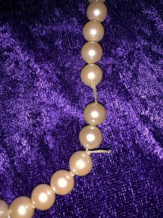 Vintage Hand Knotted Pearl Necklace Gold Clasp Missing 1 Pearl,  Needs Restrung 4