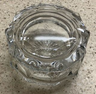 Vintage Heisey Crystal Glass Powder Trinket Box Signed