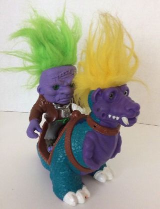 Battle Trolls Vintage 1992 Action Figure W/ Dinosaur Frankenstein Hasbro Rare