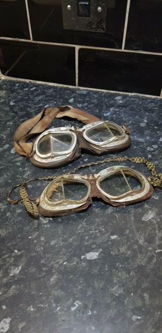 1920s Vintage Militaria Flying Or Motorcycle Goggles Steam Punk
