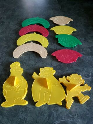 Vintage Wilton Muppets Inc 1973 Sesame Street Plastic Cookie Cutters/faces/hats
