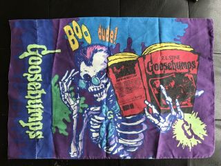 Vintage 90s Goosebumps Pillowcase Double Sided R.  L.  Stine Mummy Skeleton