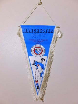 Manchester City Fc Cup Winners Cup 1969/70 Vintage Soccer Pennant Football Club