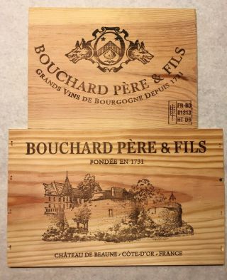 2 Rare Wine Wood Bouchard Père & Fils Panels Vintage Crate Box Side 5/19 B176