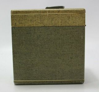 VINTAGE GREEN WOODEN 45 RPM RECORD BOX STORAGE HOLDER CASE 8 