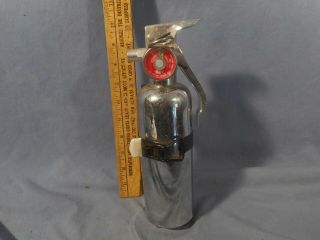 Vintage Fire Extinguisher Chrome W/mounting Bracket