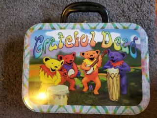 Grateful Dead Dancing Bears Tin Tote Lunch Box Vintage 1998 By Vandor