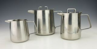 Vintage Old Hall Oriana Shape Stainless Steel Tea Set - Designed By Robert Welch