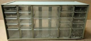 Vtg Gray Plastic 23 Drawer Akro Mils Cabinet Storage Small Hardware Parts Bin