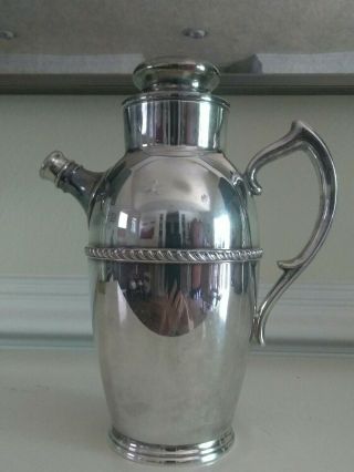 Vintage Art Deco Cocktail Shaker/pourer Poole Silver Co.  Taunton Mass.  1001