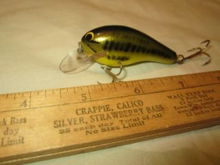 Vintage Bagley Fishing Lure Wood Yellow Bb