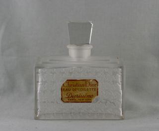 Vintage Christian Dior Eau De Toilette Diorissimo Glass Bottle Empty