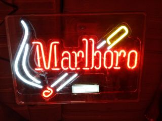 Vintage Marlboro Cigarettes Neon Lighted Sign Tobacco Advertising 21 