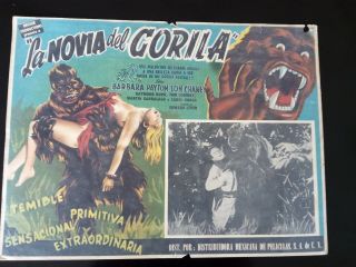 Vintage 1951 Bride Of The Gorilla Mexican Lobby Card (b) Vhtf