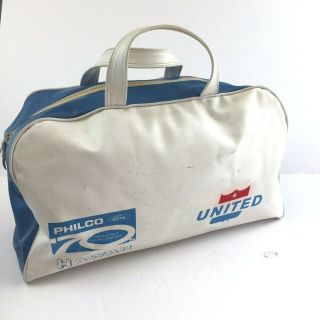 Vintage 1950s 1960s United Airlines Hawaii Vinyl Carry on Bag White 6