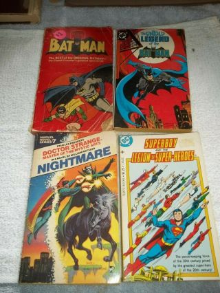 4 Comic Book,  Paperbacks,  Vintage Ace & Others.  Batman,  Superboy,  Dr Strange