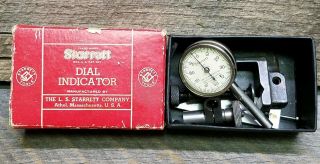 Vintage Starrett 196b Universal Dial Indicator,  Back Plunger W Box