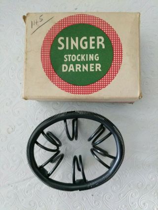 Vintage Antique Singer Sewing Machine Stocking Darner W Box