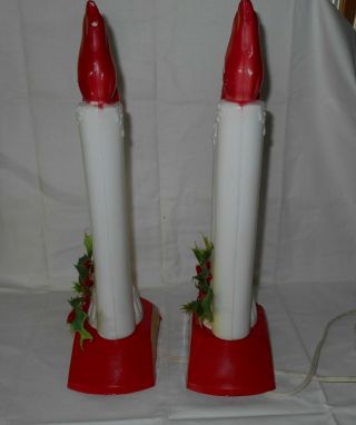 Vintage Empire Three Candle Blow Mold With Light Red Base 4
