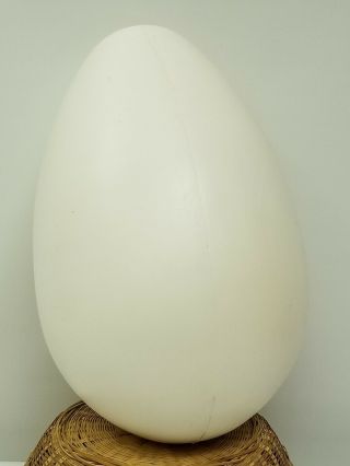 Jumbo White Plastic Easter Egg Blow Mold 20 " Vintage