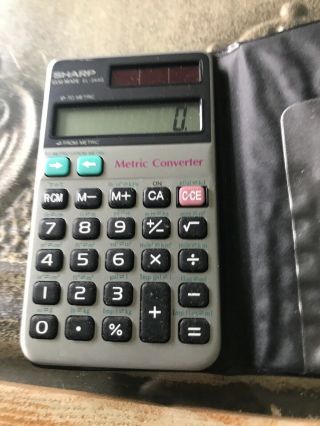 Sharp Elsi Mate El - 344g Solar Metric Converter Calculator With Case Vintage