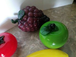 5 Vtg Murano Style Glass Fruits  4