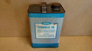 Vintage Ford Oil Can Hydraulic Tractor Oil 1 Gallon Can Grease Can Empty Old Can