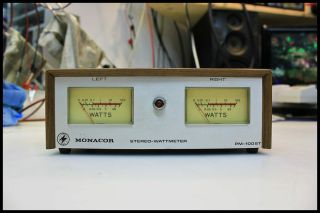 Vintage Monacor Stereo - Wattmeter Pm 100st Analog Vu Meter
